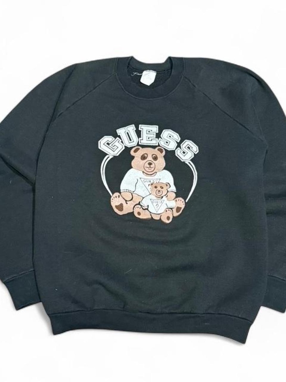 Vintage 80s Guess Teddy Logo Crewneck Made in USA